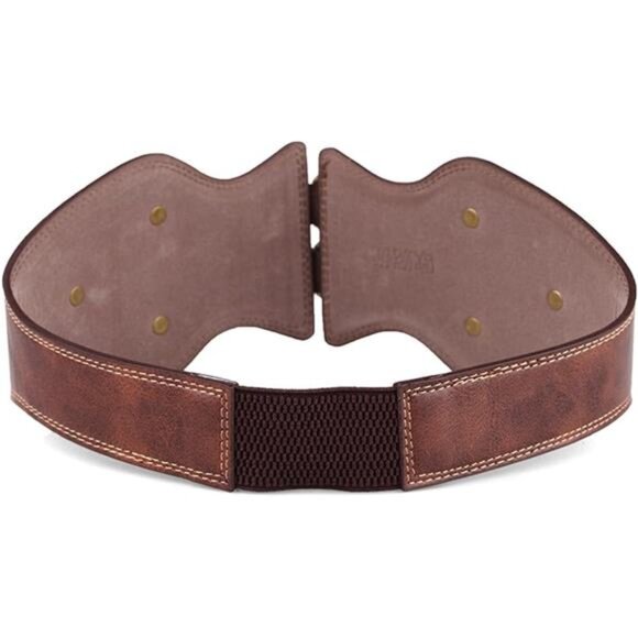 Leather Obi Style Waist Belt – Adjustable Wrap Cincher for Dresses, Tunics - Picture 3 of 6